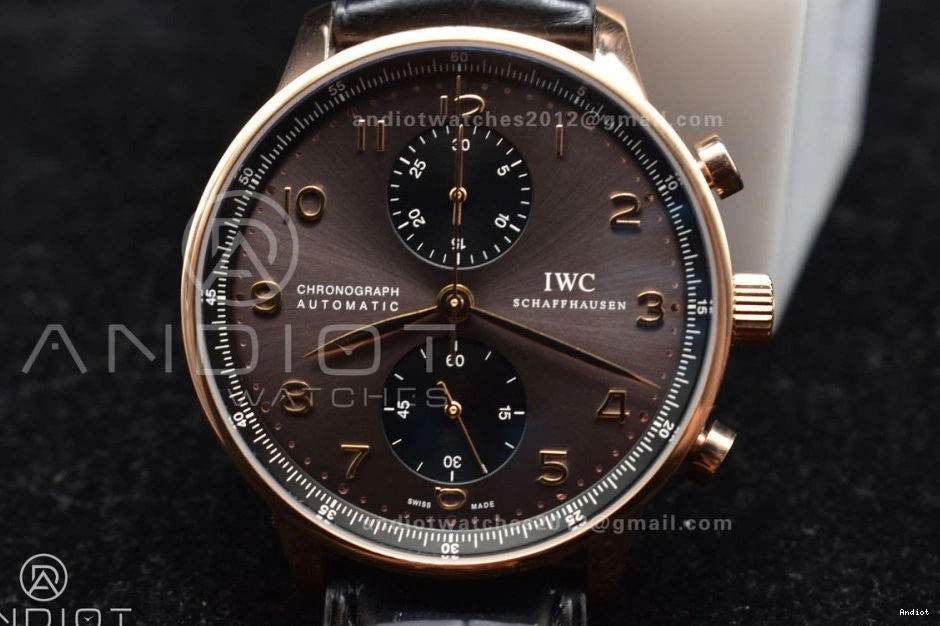 1:1 (Same IW371482 Chrono on Black A7750 Edition as Portuguese Genuine) Leather Best Thickness Strap ZF 0111